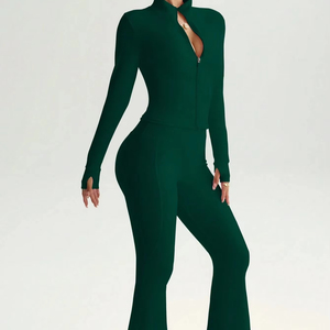 ชุดกีฬาสองชิ้นกางเกงขาบานและชุดเสื้อฮู้ดสไตล์ย้อนยุค Y2K โลโก้ออกแบบได้ตามต้องการ - Product Image 1