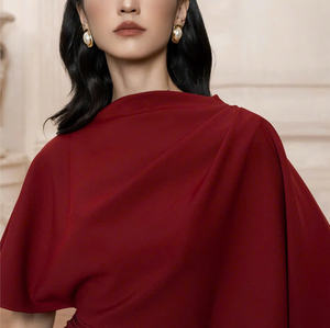 <b>High</b> Neck Party Gown with Delicate Ruched <b>Waist</b> Detail Creating a Seductive Hourglass Silhouette Made in Vietnam - Product Image 3