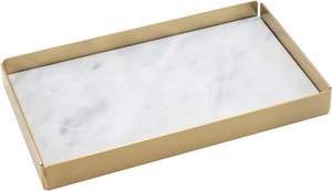 Plateau en marbre naturel de haute qualité, surface polie, tapis antidérapant, résistant aux rayures pour une utilisation à long terme lors des rassemblements familiaux - Product Image 3