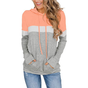 Sudaderas de color sólido de gran tamaño para mujer con capucha con manga con cordón Impresión de logotipo personalizado para la temporada de invierno - Product Image 6