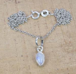 E pendant June MONTH birthstone สร้อยคอออกแบบโซ่ของขวัญสำหรับเธอรุ้งมูนสโตน925สเตอร์เงินสเตอร์ลิง Shap รูปไข่ - Product Image 2