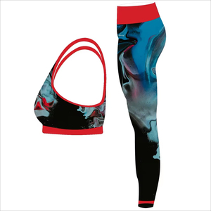 High Quality Gym Fitness Seamless Yoga set <b>Women</b> 2pcs Seamless Yoga Set Sports Gym Wear <b>Skort</b> Red Yoga Set - Product Image 2
