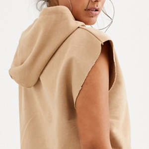 2025 venta al por mayor Sudadera con capucha fina OEM cordón con capucha sin mangas señoras pulóver Crop Hoodie mujeres Crop sudaderas con capucha sin mangas - Product Image 2