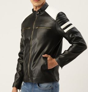 แจ็กเก็ตหนังผู้ชายมีซิปแบบลำลองสำหรับฤดูใบไม้ร่วงฤดูหนาวแจ็คเก็ตหนังแฟชั่นหนังแขนยาวสำหรับผู้ชายแจ็คเก็ตล่าสุด - Product Image 2