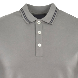 เสื้อโปโลกันรอยยับของผู้ชายวัสดุสดใหม่ลวดลายทึบดีไซน์ผ้าใบขายดี - Product Image 3