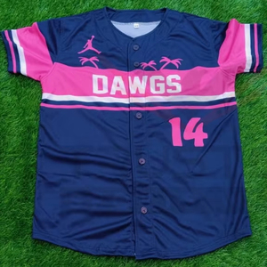 Maillot de baseball pour homme personnalisé en gros, respirant, antibactérien, à séchage rapide, imprimé, motif uni, logo personnalisé, options de couleur - Product Image 1