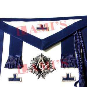 PA Masters Mason Silver Bullion Tablier Personnalisé Broderie À La Main Maçonnique Regalia Tablier à Vendre - Product Image 5