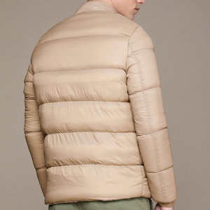 Chaqueta Acolchada de Nailon para Mujer, Color Beige Sólido, Aislante, Cálida para Invierno, Ligera, con Diseño de Cremallera, Forro Suave y Cómodo - Product Image 4