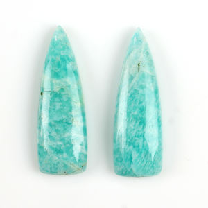 แอมะซอไนต์สีเขียวธรรมชาติ10X30มม. ทรงแบน Cabochon ยาวล้านล้านล้านเครื่องประดับปรับเทียบทำอัญมณีหลวม - Product Image 4