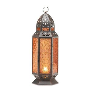 Metal Decorative <b>Candle</b> <b>Lantern</b> Retro Table <b>Outdoor</b> Gold FInishedWith Colourful Glass Metal <b>Candle</b> Holder <b>Lantern</b> <b>for</b> Home Decor - Product Image 4