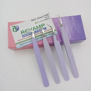 Juego de extensiones de pestañas de volumen 3D 6D para mujer con pinzas puntiagudas de fibra de extensión de pestañas de acero inoxidable ecológicas - Product Image 6