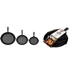 Jim Beam Classic 3-Pc Cast <b>Iron</b> Skillet Set 6 8 & 10 Inch with <b>9</b> Lbs Durability - Product Image 1