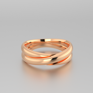 Ancho 5mm doble círculo 925 plata esterlina chapado en oro rosa logotipo personalizado accesorios de boda anillos de pareja - Product Image 4