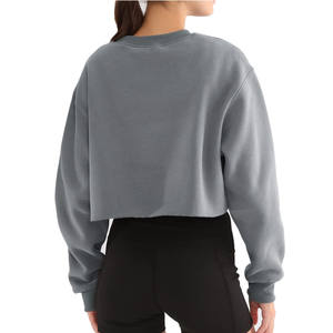 Mode vêtements décontractés sweats coton Polyester formation haut court sweats à capuche pour femmes Streetwear vêtements femmes sweat - Product Image 2
