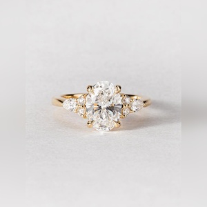 Hot Sale Oval Cut Diamond Cluster <b>Ring</b> 10K 14K 18K Gold <b>Silver</b> Platinum Three <b>Stone</b> Setting Engagement Jewelry Factory Price - Product Image 6