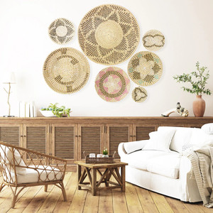 หญ้าทะเลสุดหรูตกแต่งผนังด้วยเส้นใยแผ่นฟางหญ้าทะเลทำด้วยมืออุปกรณ์เสริมภายในบ้าน - Product Image 5