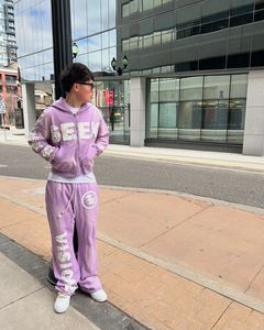 Nuevo estilo 2025, chándal personalizado para hombre, Color rosa, bordado desgastado, chándales de alta calidad transpirables - Product Image 3