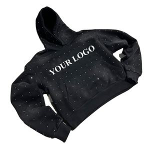 Sweat-shirts à capuche zippés unisexes décontractés pour femmes et hommes, avec strass étoiles et poches, style Y2K - Product Image 1