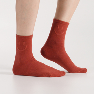 Chaussettes en coton pour femmes - Anti-bactériennes, tricotées, motif de dessin animé pour le visage, design amusant et original, chaussettes coréennes quotidiennes invisibles - Product Image 3