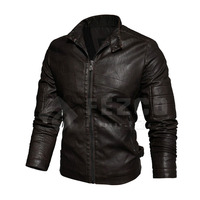 Veste en cuir de vachette pour homme, coupe ajustée, col montant en toile, fermeture éclair, logo personnalisable, haute qualité, respirante