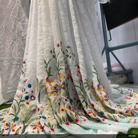 Tissu de travail jacquard georgette brodé avec tulle nouvelle collection technique tissée pour filles motif de séquence de conception de robe