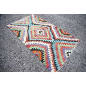 พรมขนสัตว์ทรงเรขาคณิตแนววินเทจลายปะต่อสีเบจและสีเบจยาง3.1x5.7สำหรับห้องวัยรุ่นวัสดุวิสโคส - Product Image 2