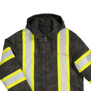 Venta al por mayor 2024 llegada de los hombres de alta visibilidad de dos tonos verde reflectante de seguridad de trabajo Parka chaqueta para la venta - Product Image 2