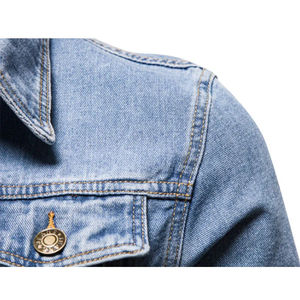 Nouveau 2024 vente en gros personnalisé garçon manteau et vestes bleu noir couleur jean fourrure coton denim veste streetwear pour homme OEM Service - Product Image 6