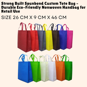 Forte construction Spunbond sac fourre-tout personnalisé durable écologique non tissé sac à main pour usage au détail - Product Image 1