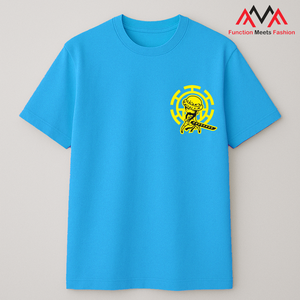 เสื้อยืดแขนสั้นพิมพ์ลายกราฟิกสีน้ำเงินทรงปกติสำหรับผู้ชาย FMF ผลิตจากผ้าฝ้าย 65% + สแปนเด็กซ์ 35% เหมาะสำหรับใส่ลำลอง สตรีทแวร์ และชุดชายหาด - Product Image 5