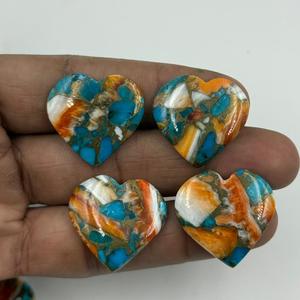 Piedra Preciosa Suelta de Turquesa Cobre Ostra de Alta Calidad Personalizable, Forma de Corazón Lisa para Joyería DIY, Tamaño de Piedra Preciosa Personalizado - Product Image 3