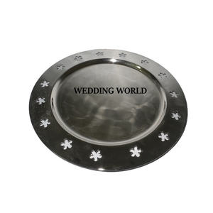 Assiette de présentation en acier inoxydable de haute qualité taille personnalisée faite à la main sous l'assiette brillante polie assiette de service en gros - Product Image 1