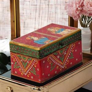 Caja de baratija pequeña de madera pintada ecológica Andcrafted, forma personalizada, decoración del hogar, regalo de boda hecho en La India - Product Image 3