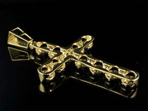 Fabuloso colgante de hip hop con Cruz de Jesús totalmente helado en moissanita de corte redondo VVs diamantes de claridad en plata de ley 925 - Product Image 4