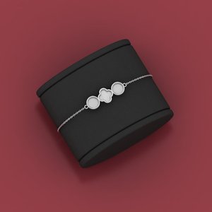 Bracelet en argent sterling 925 personnalisé en forme de cœur, serti de résine de qualité, pour homme et femme, idéal pour la vente en gros - Product Image 2