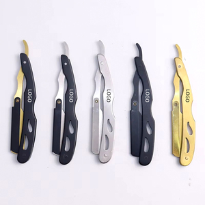 Couteau à lame en acier inoxydable rasoirs droits coupe barbe unique couteau pliant rasage rasoir fabriqué - Product Image 1