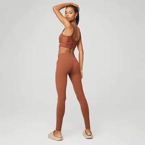 Pantalones de Yoga de Alta Elasticidad para Mujer, Diseño Superior, Mejor Precio OEM, Conjuntos Deportivos para Gimnasio, Ropa Deportiva con Costuras Estampadas, Poliéster/Nailon QuickActive - Product Image 4