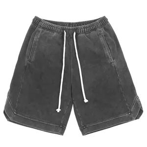 Ensemble de t-shirts décontractés pour hommes en éponge délavée à l'acide pantalon de rue respirant et personnalisable OEM d'été vente en gros - Product Image 4