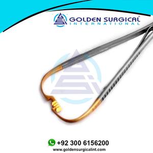 Manipulación de agujas Mathieu Soporte de aguja Insertos de carburo de tungsteno Mango dorado Cirugía vascular Instrumentos de sutura 7 pulgadas - Product Image 3