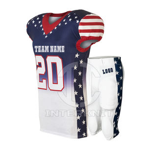 Uniformes de football américain pour adultes de haute qualité, imprimés, grandes tailles, lettres unies, manches courtes, personnalisables sur le devant, tenue d'entraînement pour équipe - Product Image 6