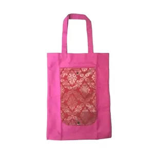 Elegant Songket Shopping Bag Design Ecofriendly Reusable Stylish Market Tote Traditional Woven Fabric Non-woven Sewing World