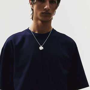 เสื้อยืดโอเวอร์ไซซ์ของผู้ชายพิมพ์โลโก้สไตล์วินเทจแบบกำหนดเองหรูหราดีไซน์คอตตอนถักแบบ100% - Product Image 2