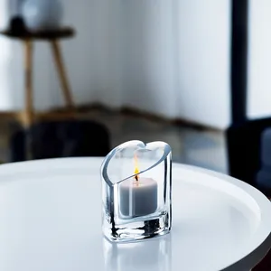 VCH771 - Clear Heart Shape <b>Vase</b> - 3.5 x 4H - Product Image 2