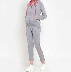 Highest Quality Solid Casual Tracksuit Two Pcs Fancy Long Sleeves <b>Crop</b> Fleece <b>Zip</b> <b>up</b> <b>Hoodie</b> Jogger Set Custom Design Logo Unisex - Product Image 3