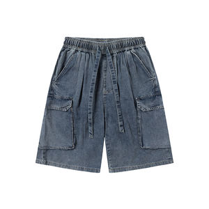 กางเกงขาสั้นผ้ายีนส์ขาสั้นสำหรับผู้ชายกางเกงขาสั้นผ้ายีนส์แบบสั่งทำ100% - Product Image 4