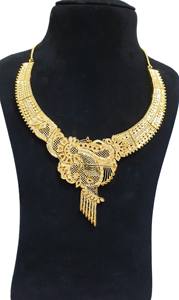 Conjunto de collar chapado en oro de 24 quilates superventas, 5 gramos para bodas, aniversarios, diseño moderno, joyería de moda, nuevo diseño - Product Image 2