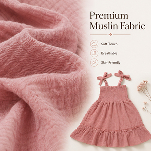 Vestito a Bretelle per Bambine <span class=keywords><strong>in</strong></span> <span class=keywords><strong>Mussola</strong></span> <span class=keywords><strong>di</strong></span> <span class=keywords><strong>Cotone</strong></span> 100% Biologico, Abito Principessa Lunghezza al Ginocchio - Product Image 2