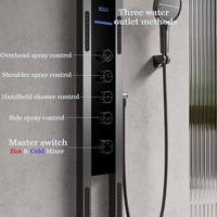 Pommeau de douche pluie or brossé LED système de douches multifonctionnel ensemble de salle de bain colonne de panneau de douches cascade de luxe