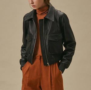 Chaquetas de Cuero para Mujer, Diseño Nuevo, Chaquetas Cortas de Cuero Sintético, Estilo Béisbol, Simples y Casuales - Product Image 3