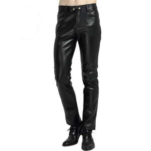 Pantalones de Cuero de Motociclista para Hombre de Diseño Moderno, Pantalones de Cuero PU Casuales para Motociclismo y Ropa Urbana, en Venta en Línea - Product Image 5
